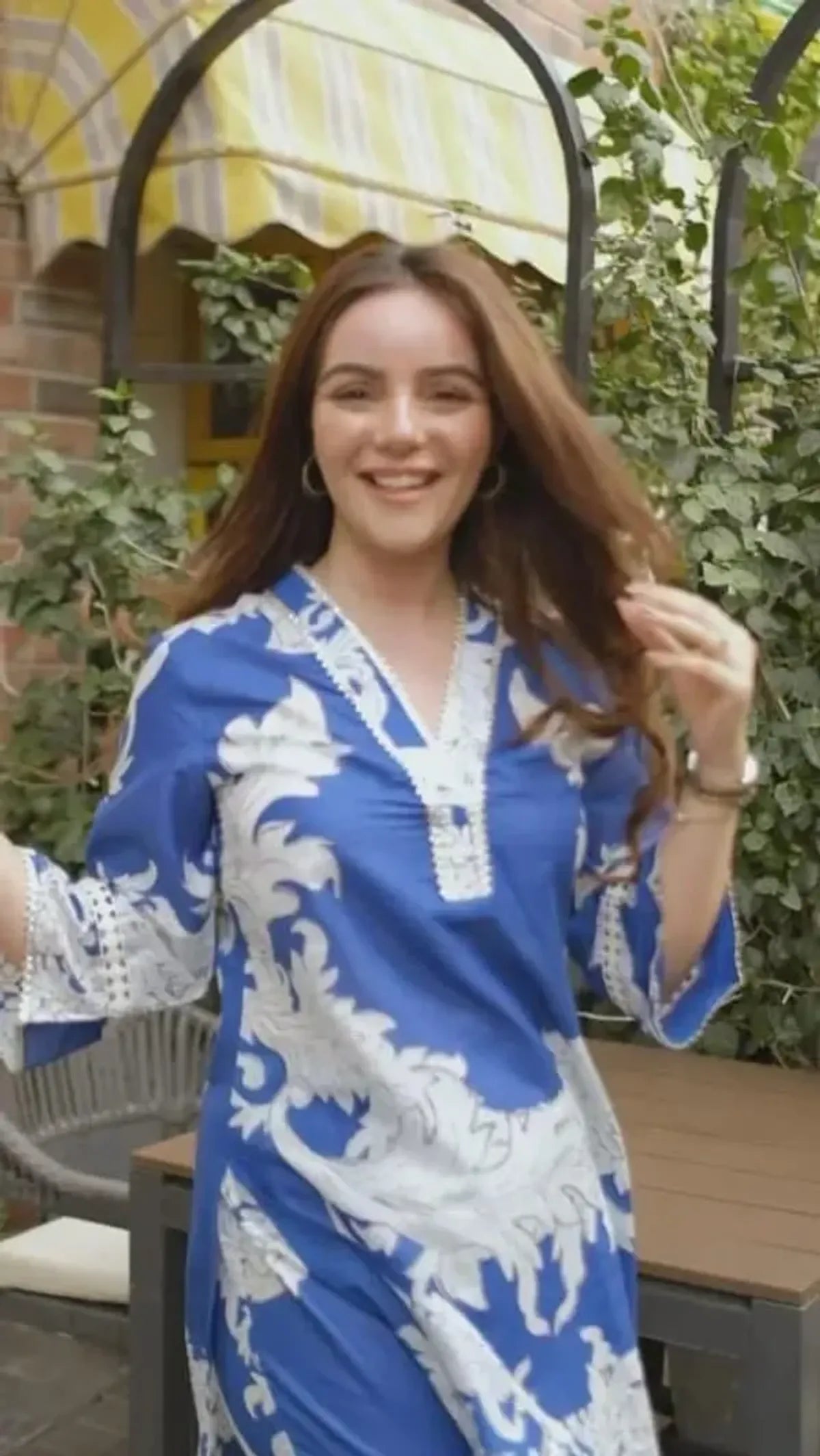 Sky blue Printed Kurta and Pant