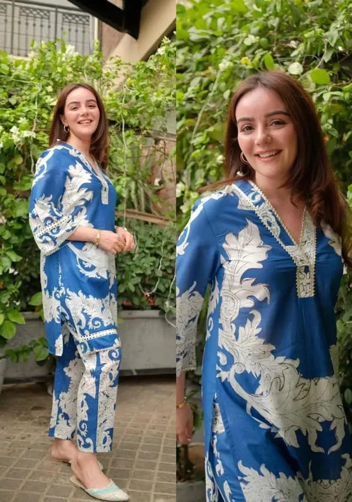 Sky blue Printed Kurta and Pant