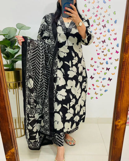 Pure Cotton Kurta and Pant With Dupatta
